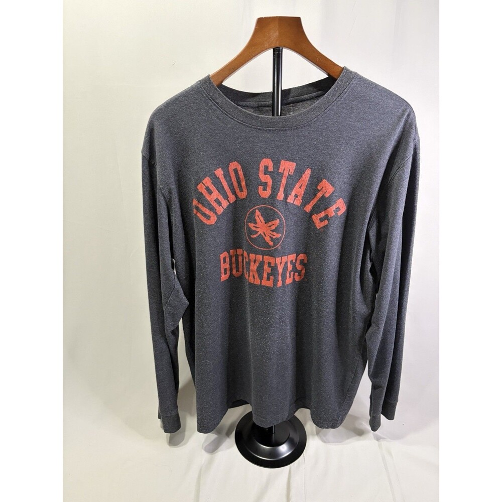 PREOWNED Ohio State Buckeyes Long Sleeve T-Shirt Womens OSU Charcoal XL